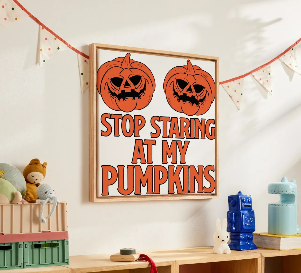 STOP STARING AT MY PUMPKINS tela con Cornice a cassetta da edsonramosart