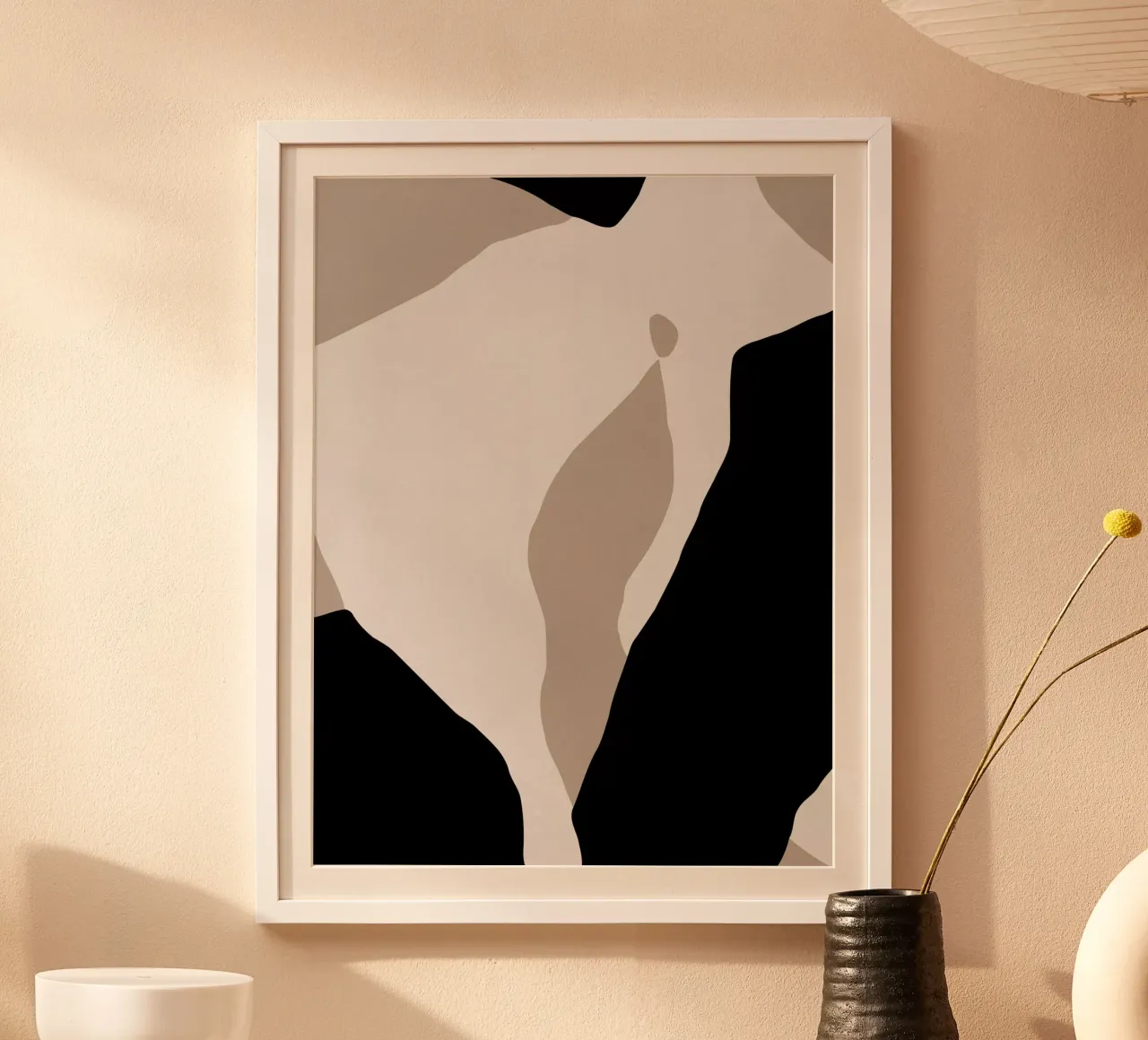 Shapes 7 | Neutral & Black Minimal Shape Abstract carta hahnemühle da sabidussi