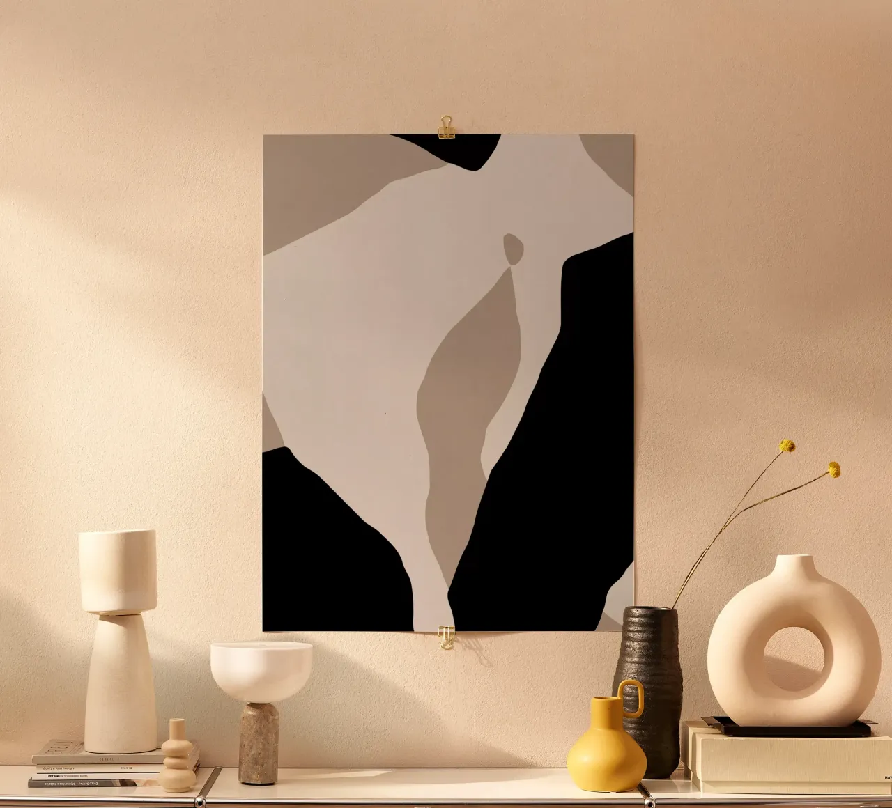 Shapes 7 | Neutral & Black Minimal Shape Abstract carta hahnemühle da sabidussi