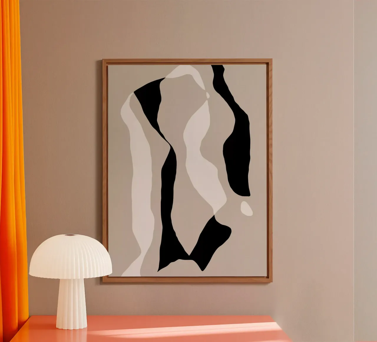 Shapes 8 | Neutral & Black Minimal Shape Abstract alluminio dibond da sabidussi