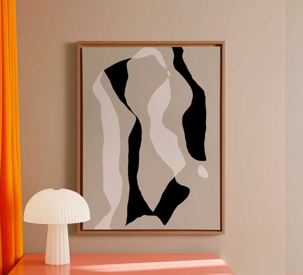 Shapes 8 | Neutral & Black Minimal Shape Abstract tela da sabidussi