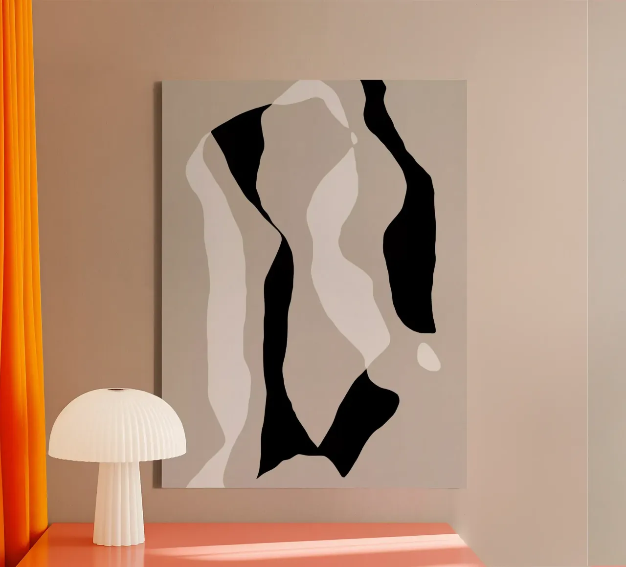 Shapes 8 | Neutral & Black Minimal Shape Abstract tela da sabidussi