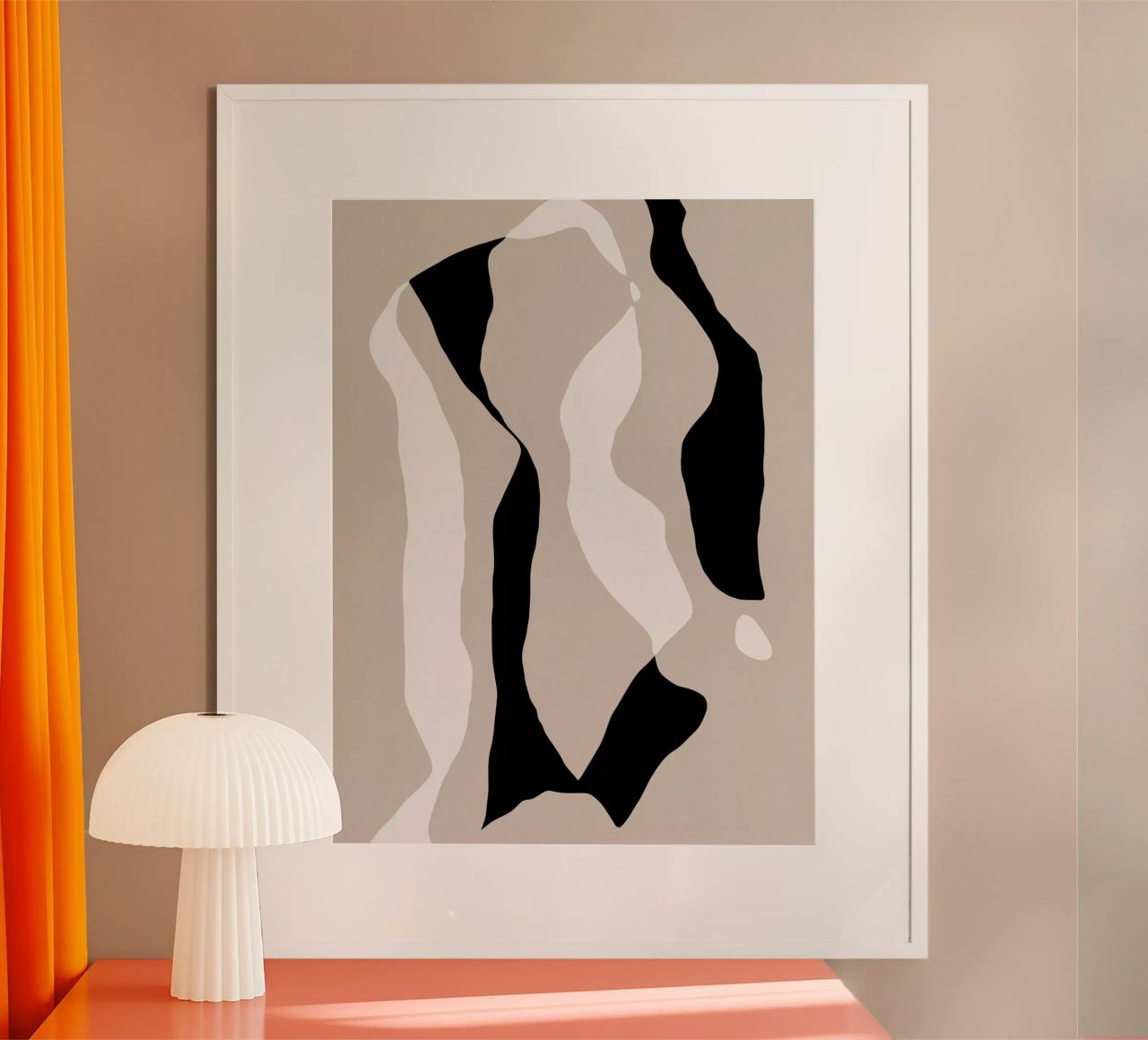 Shapes 8 | Neutral & Black Minimal Shape Abstract poster da sabidussi