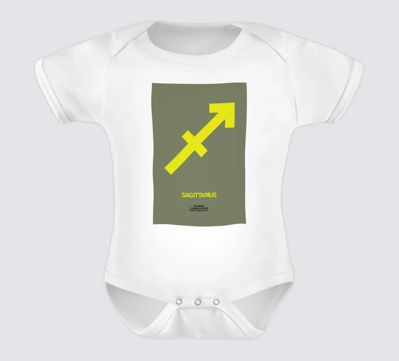 Sagittarius Zodiac Sign Yellow short-sleeve baby romper by Naxart