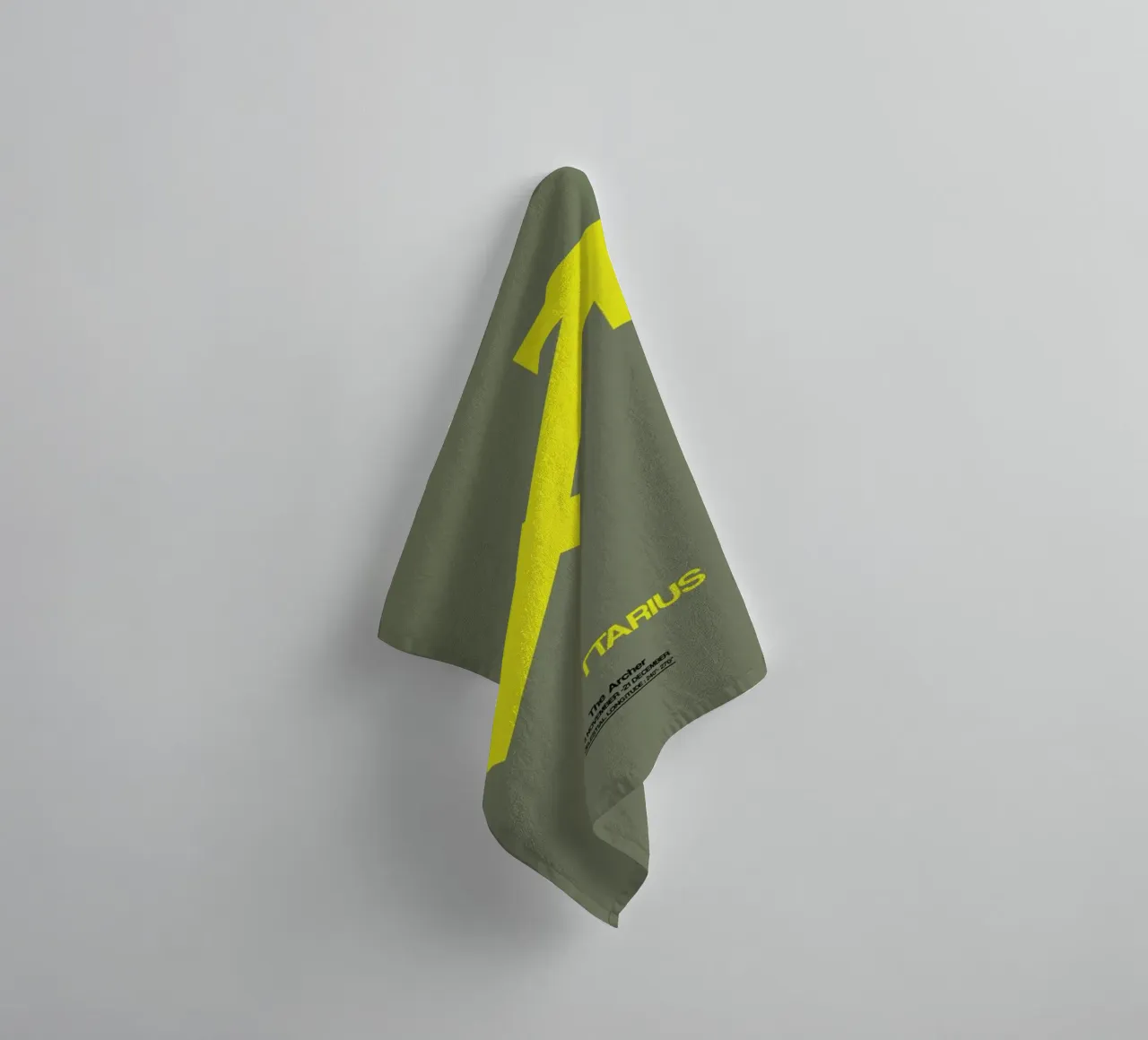 Sagittarius Zodiac Sign Yellow towel by Naxart