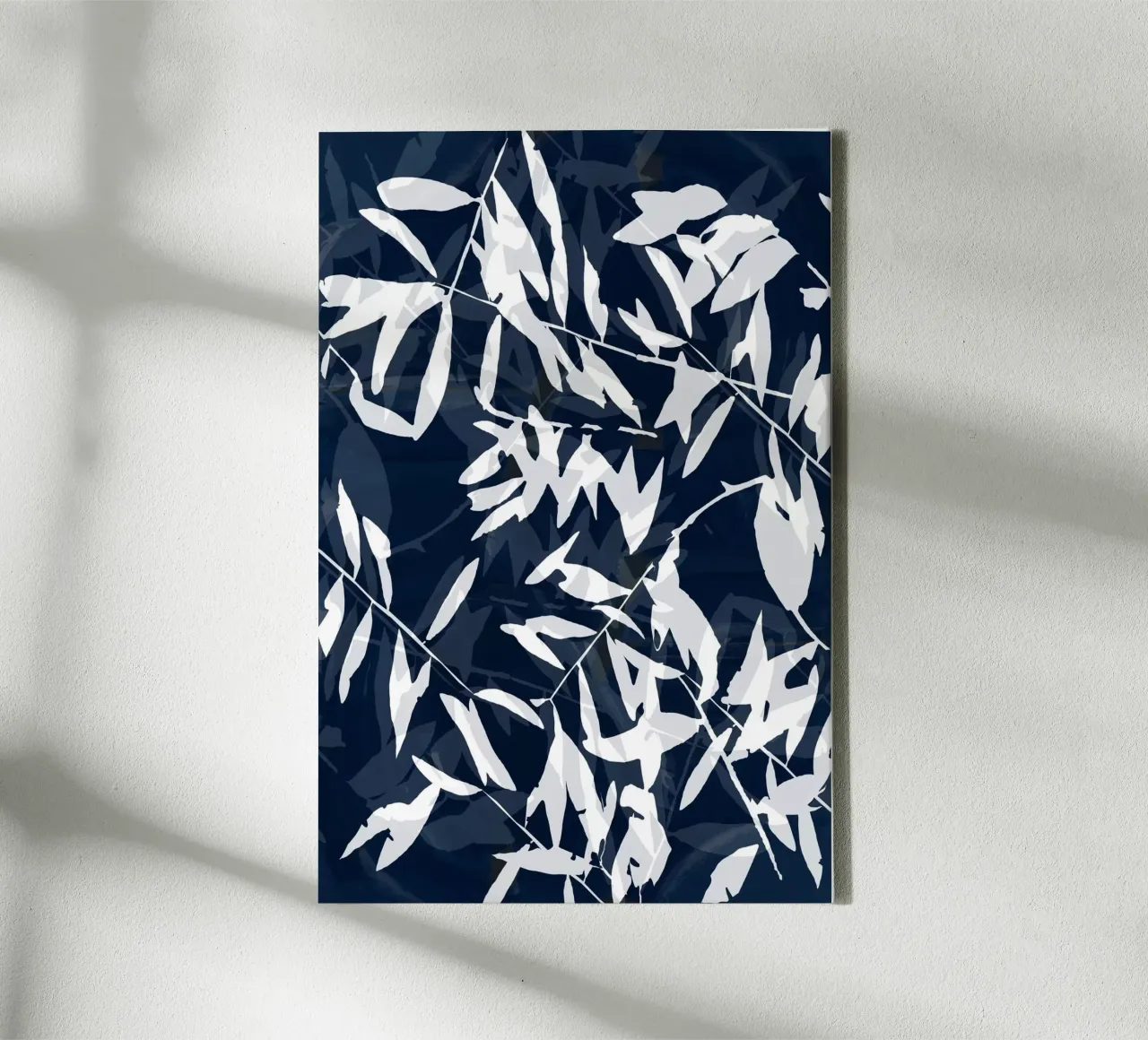Bamboe marine wit I canvas met Baklijst van Cartissi