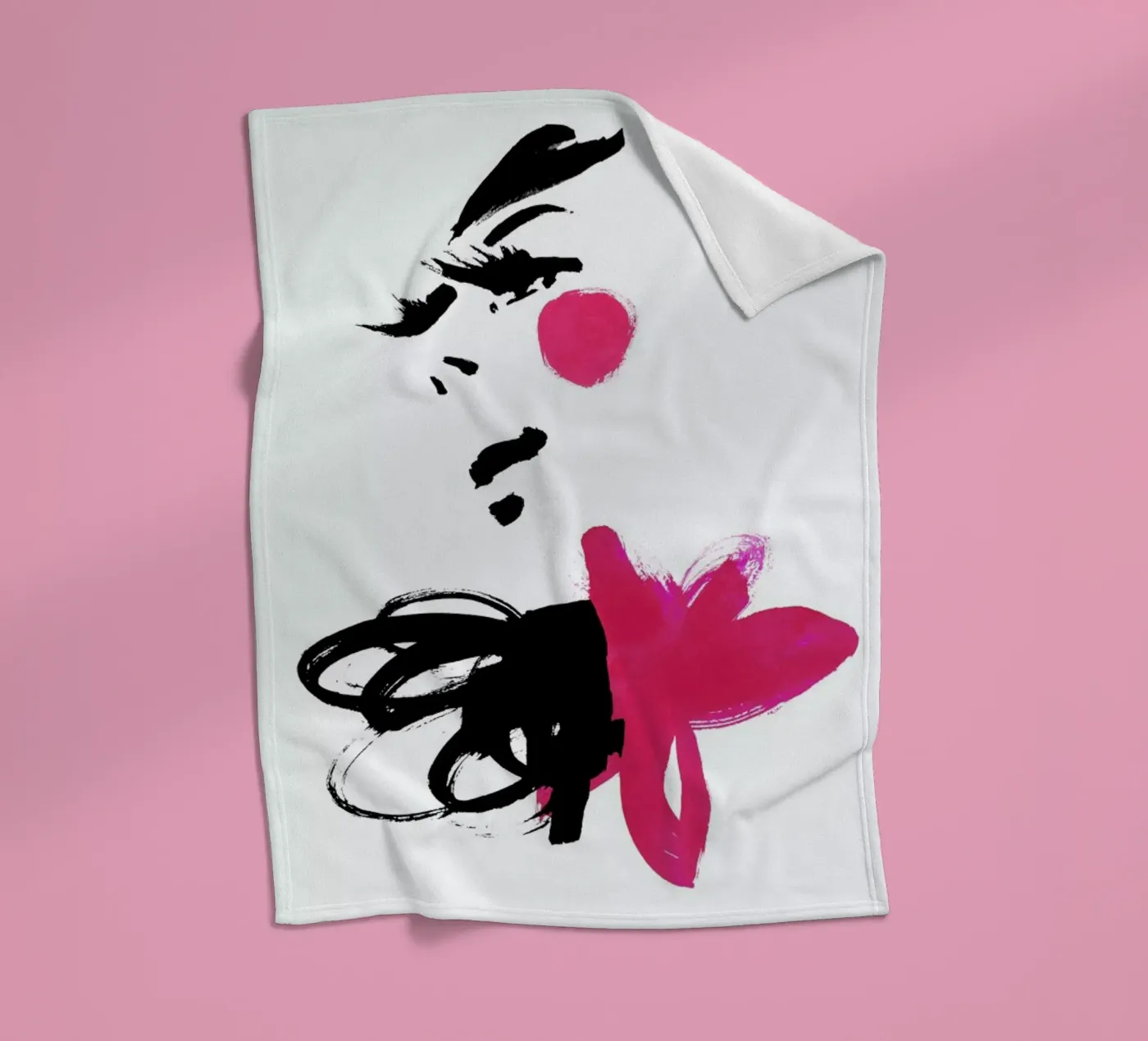 Pink fleecedeken van Ekaterina Koroleva