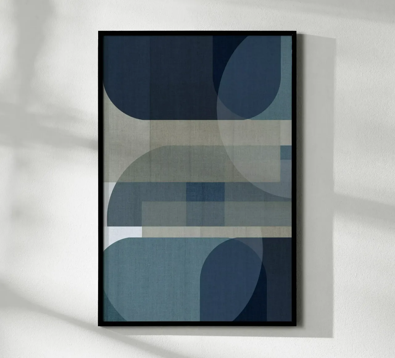 Strati blu intrecciati III poster con telaio in alluminio da Cartissi