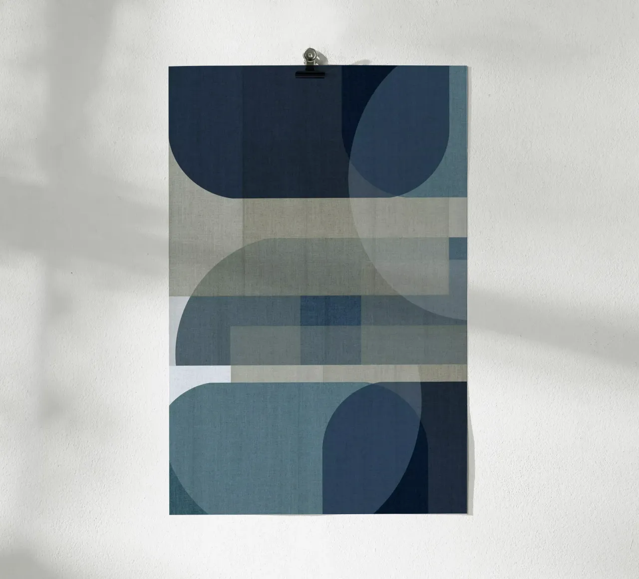 Strati blu intrecciati III poster con telaio in alluminio da Cartissi