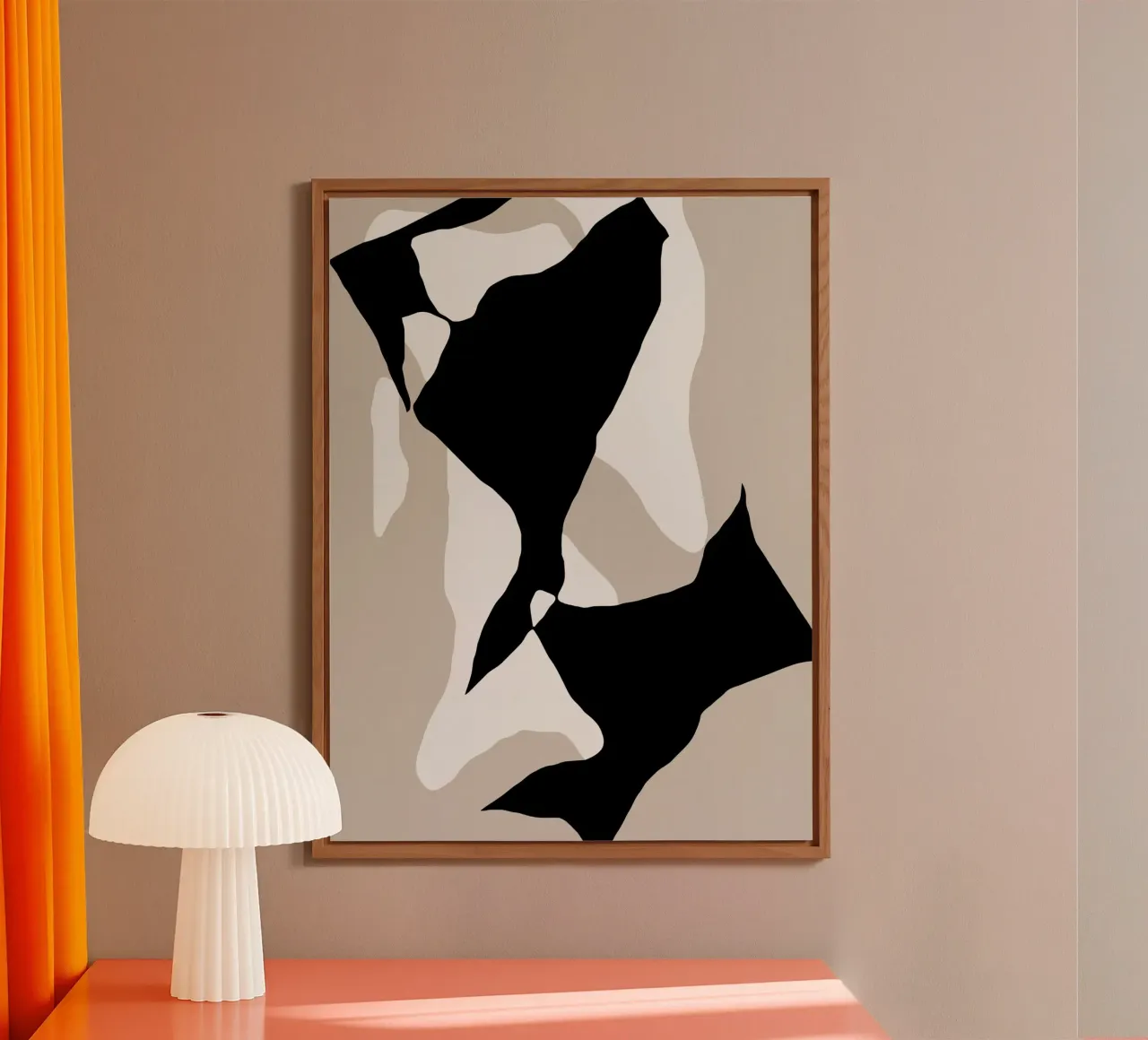 Shapes 9 | Neutral & Black Minimal Shape Abstract alu-dibond by sabidussi