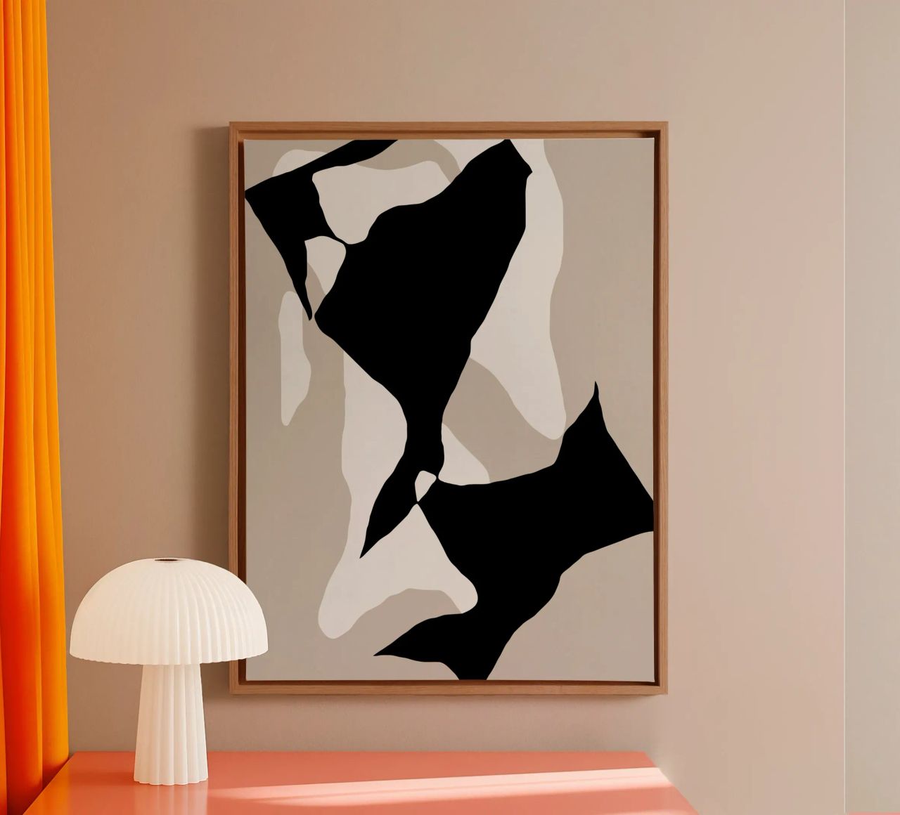 Shapes 9 | Neutral & Black Minimal Shape Abstract tela da sabidussi