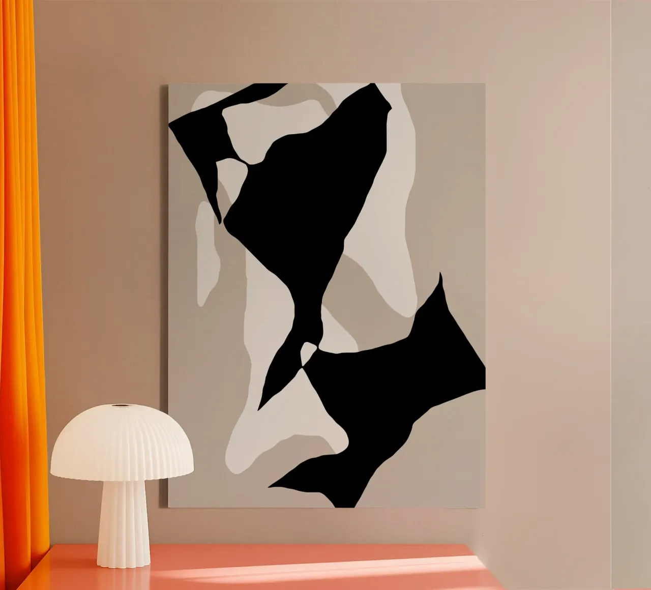Shapes 9 | Neutral & Black Minimal Shape Abstract canvas by sabidussi