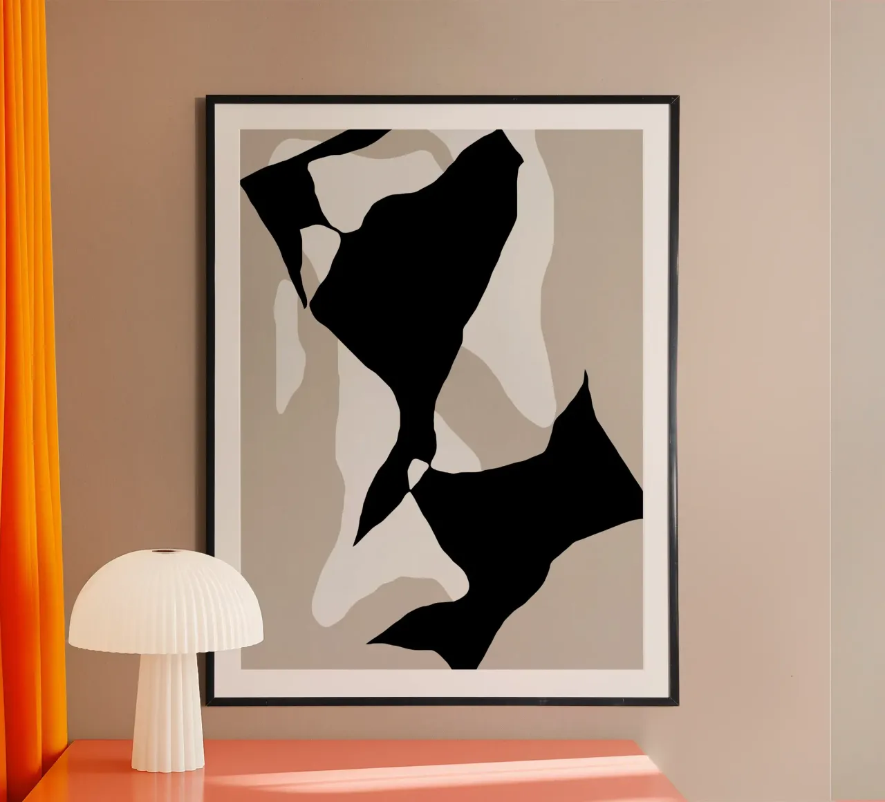 Shapes 9 | Neutral & Black Minimal Shape Abstract carta hahnemühle da sabidussi