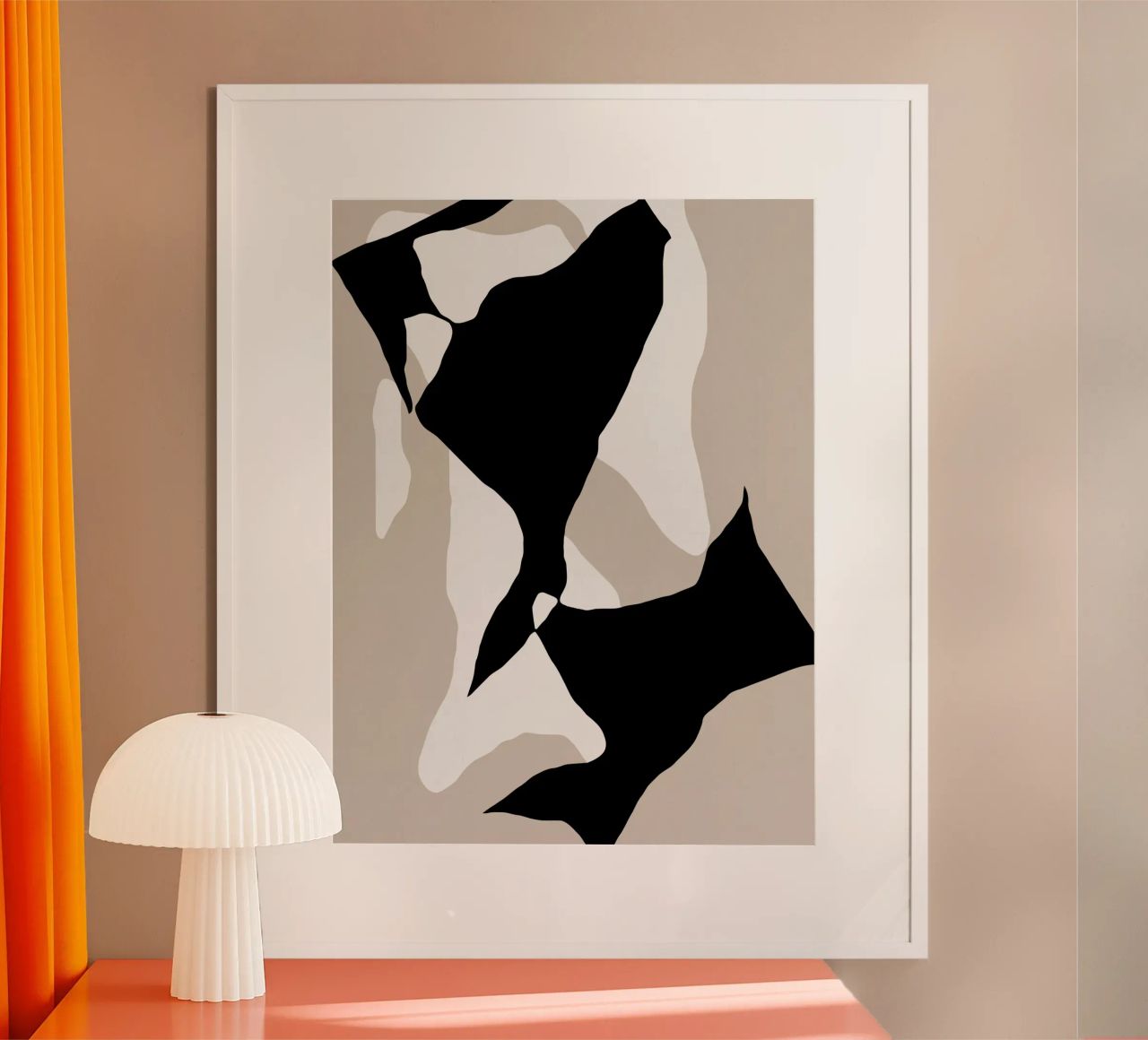 Shapes 9 | Neutral & Black Minimal Shape Abstract Poster von sabidussi