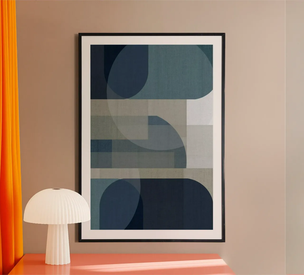 Strati blu intrecciati IV poster con telaio in plastica da Cartissi