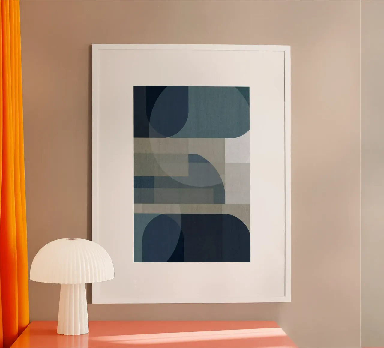 Strati blu intrecciati IV poster con telaio in plastica da Cartissi