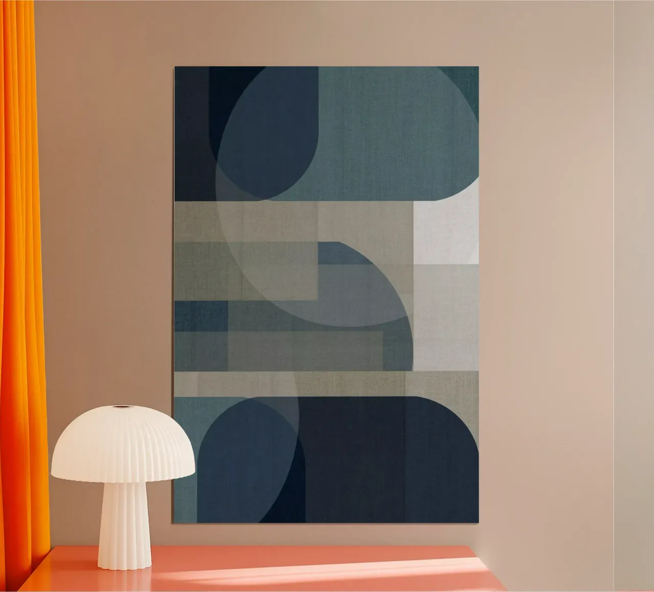 Strati blu intrecciati IV poster con telaio in plastica da Cartissi
