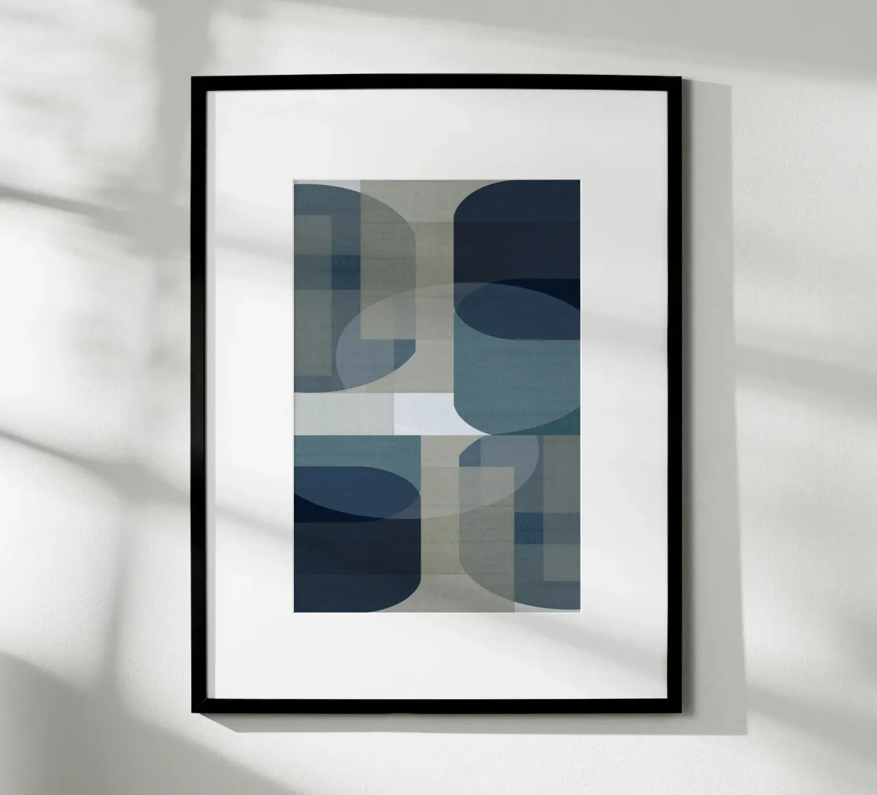 Strati blu intrecciati V poster con telaio in plastica da Cartissi