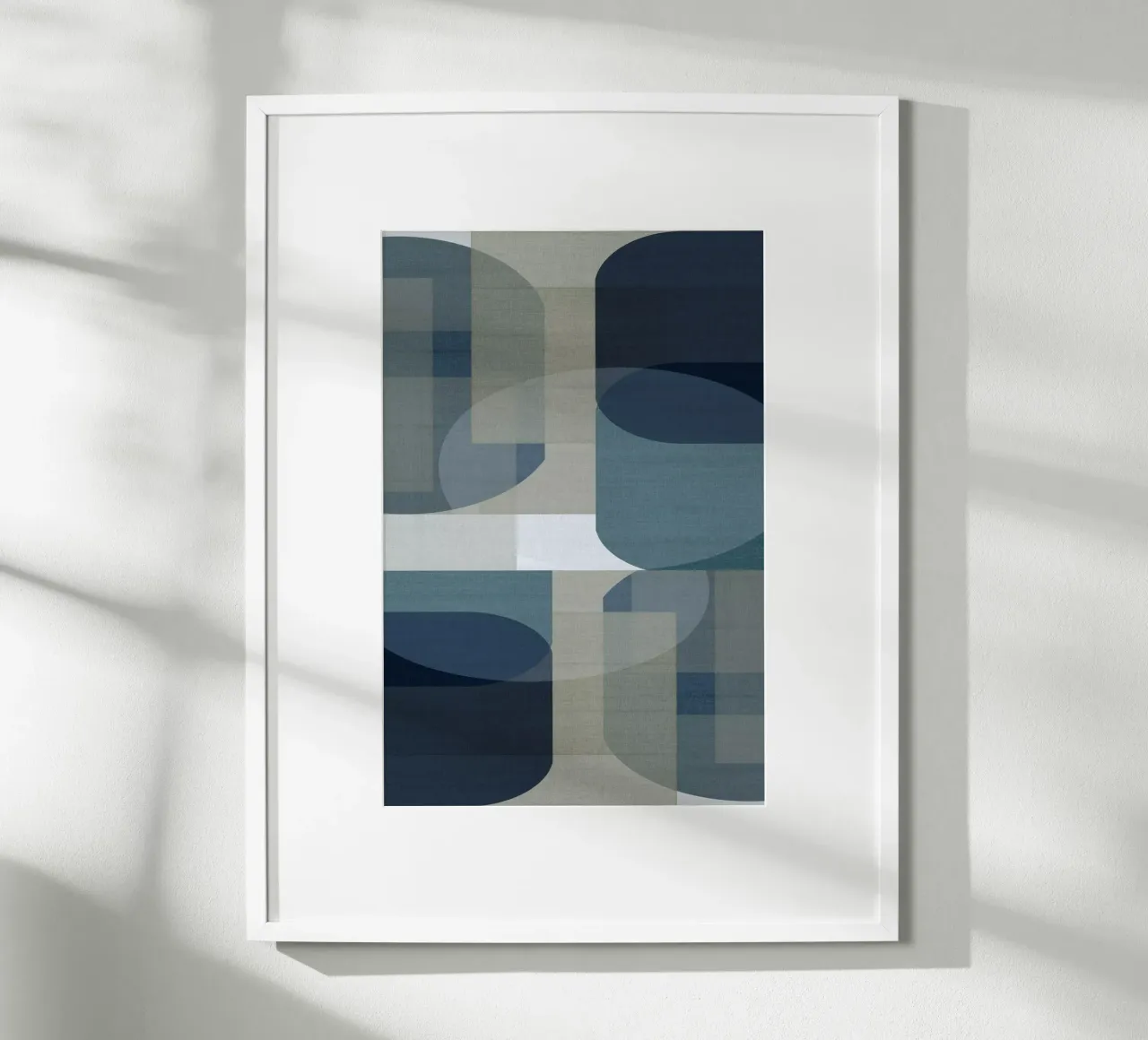 Strati blu intrecciati V poster con telaio in plastica da Cartissi