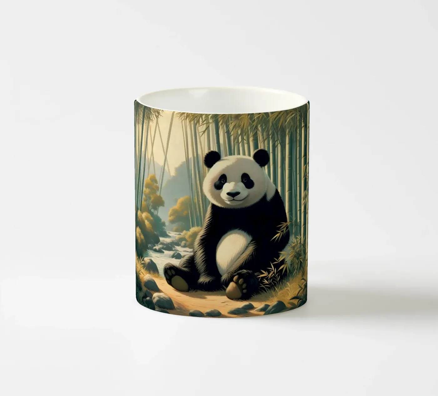 PANDA ceramic mug by RUBIANT ART