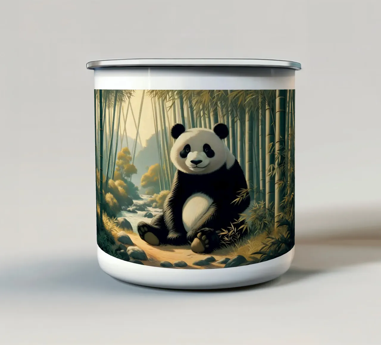 PANDA tazza in smalto da RUBIANT ART