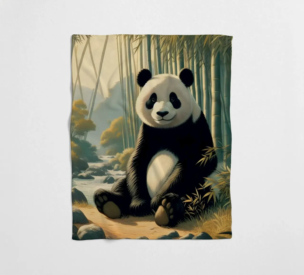 PANDA Fleecedecke von RUBIANT ART