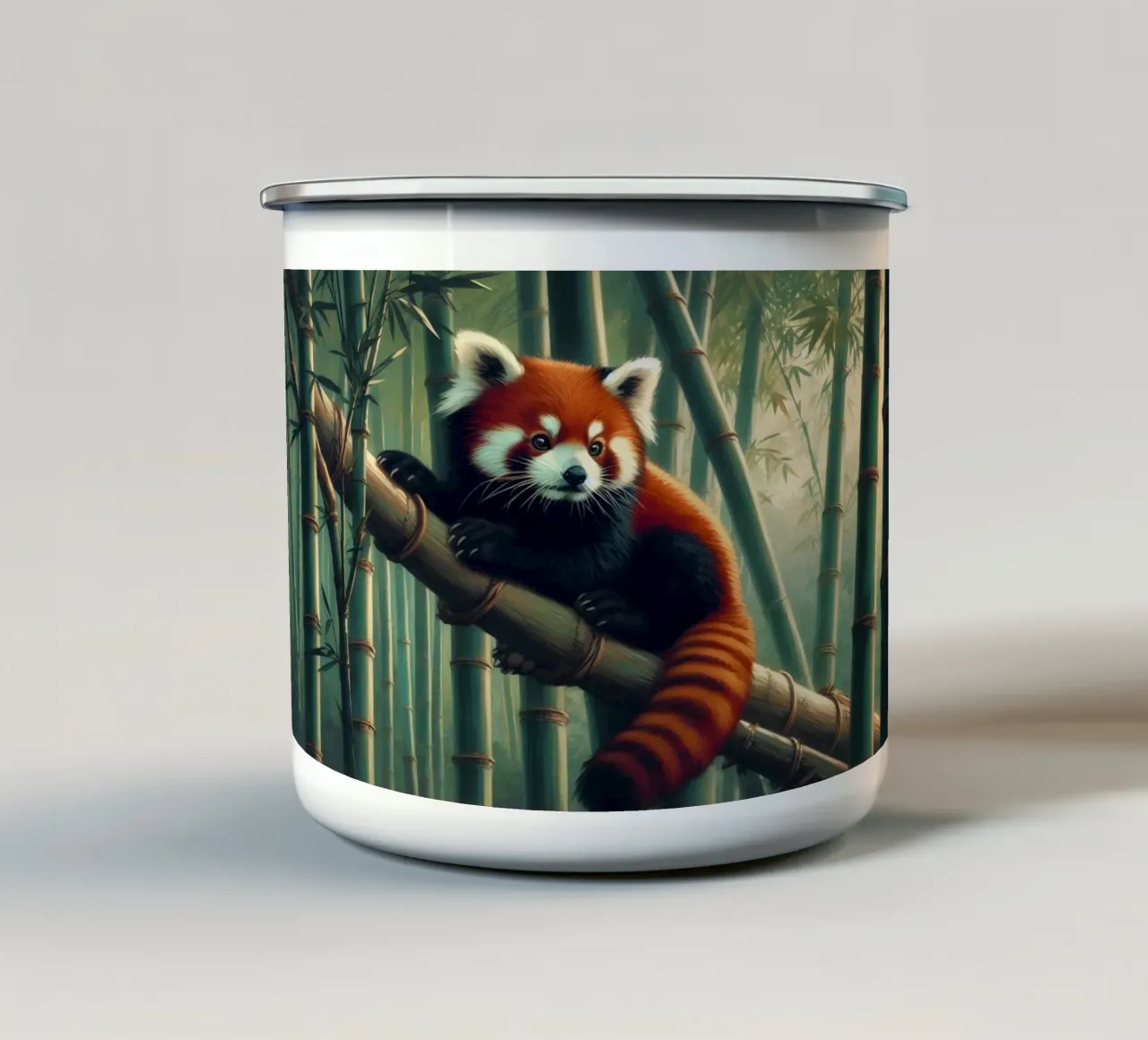 PANDA ROUX tazza in smalto da RUBIANT ART