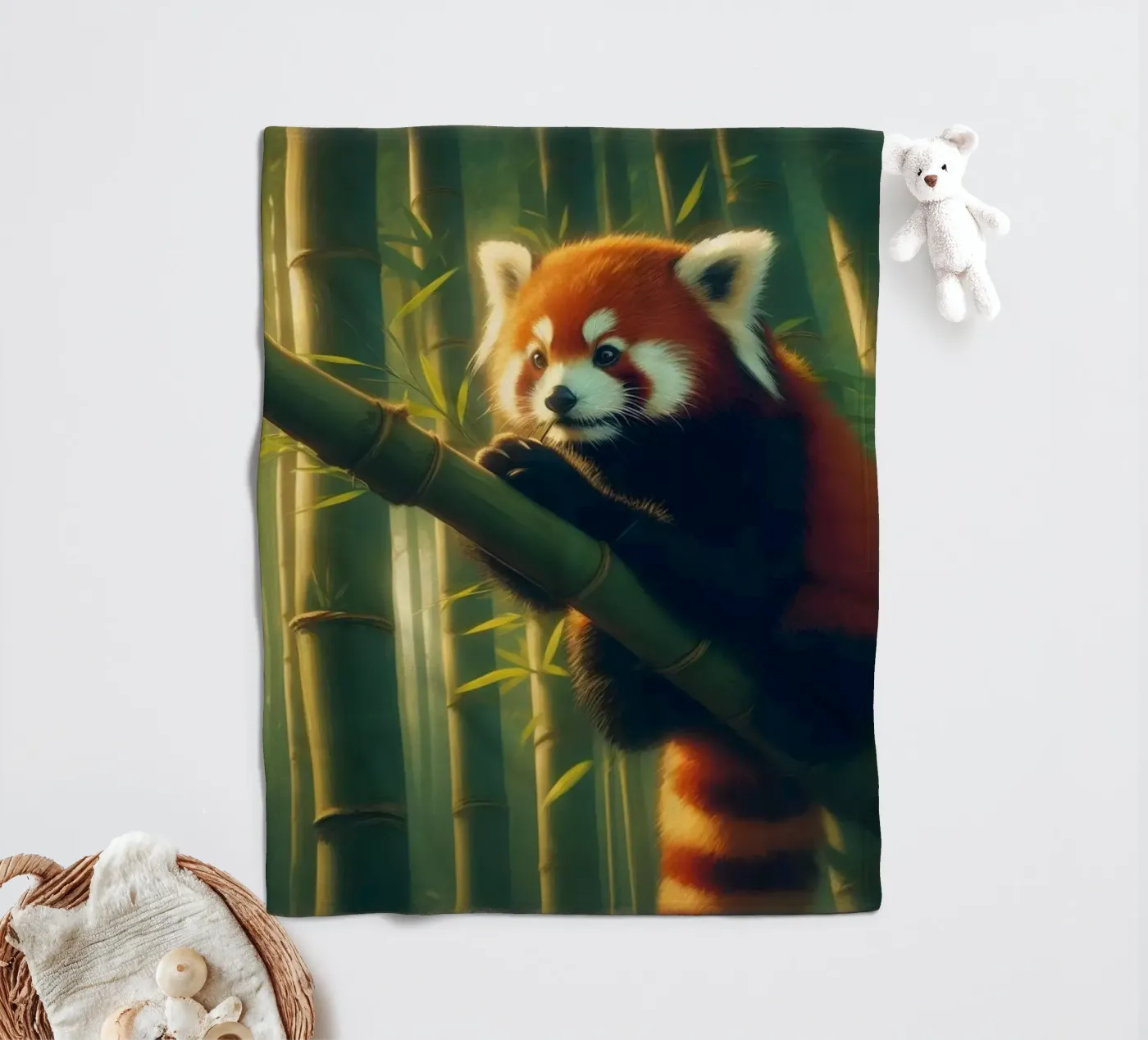 PANDA ROUX Fleecedecke von RUBIANT ART
