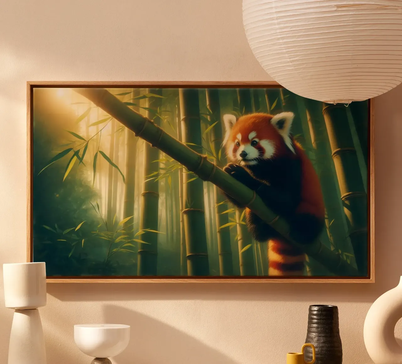 PANDA ROUX tela con Cornice a cassetta da RUBIANT ART