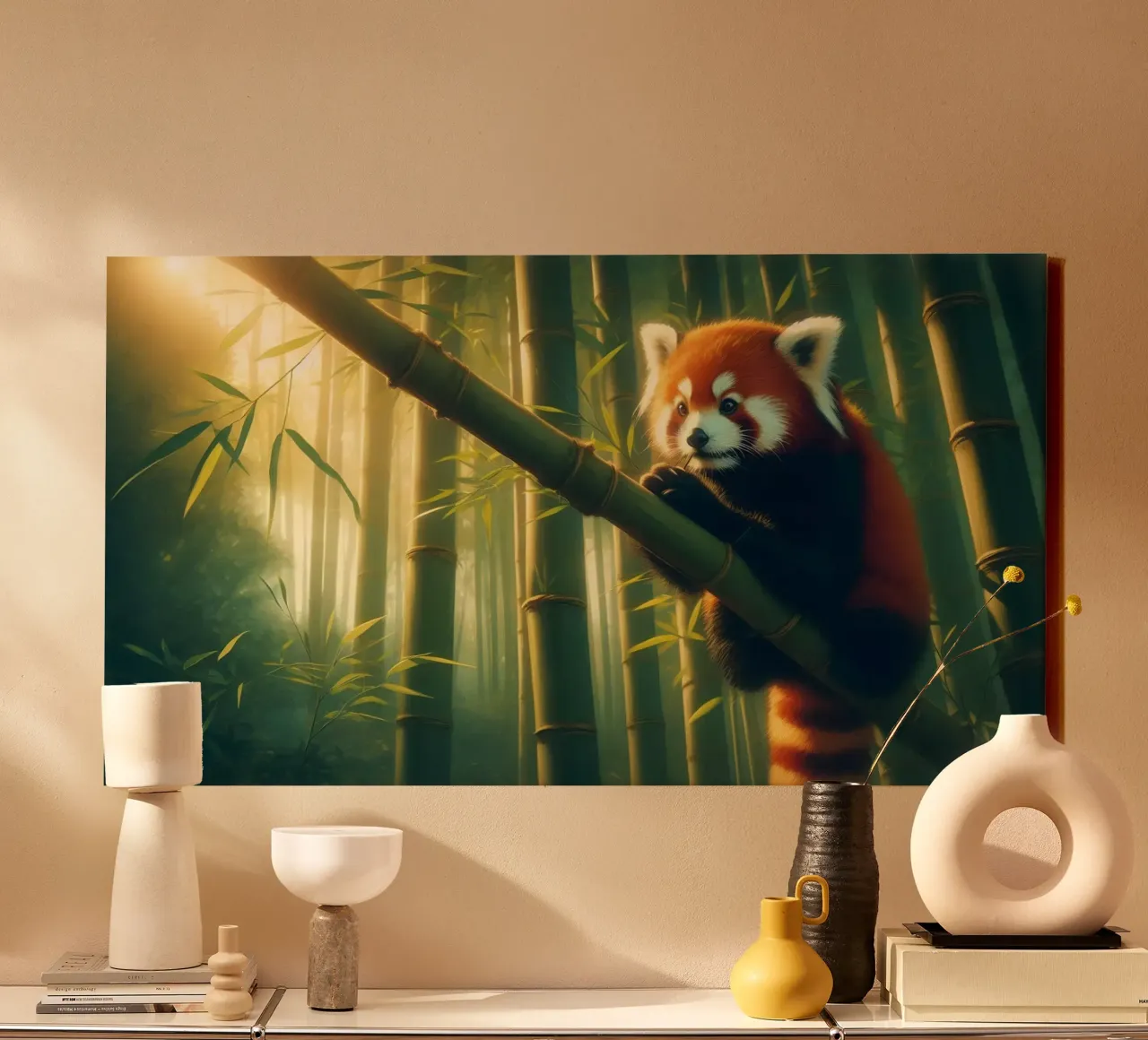 PANDA ROUX tela con Cornice a cassetta da RUBIANT ART