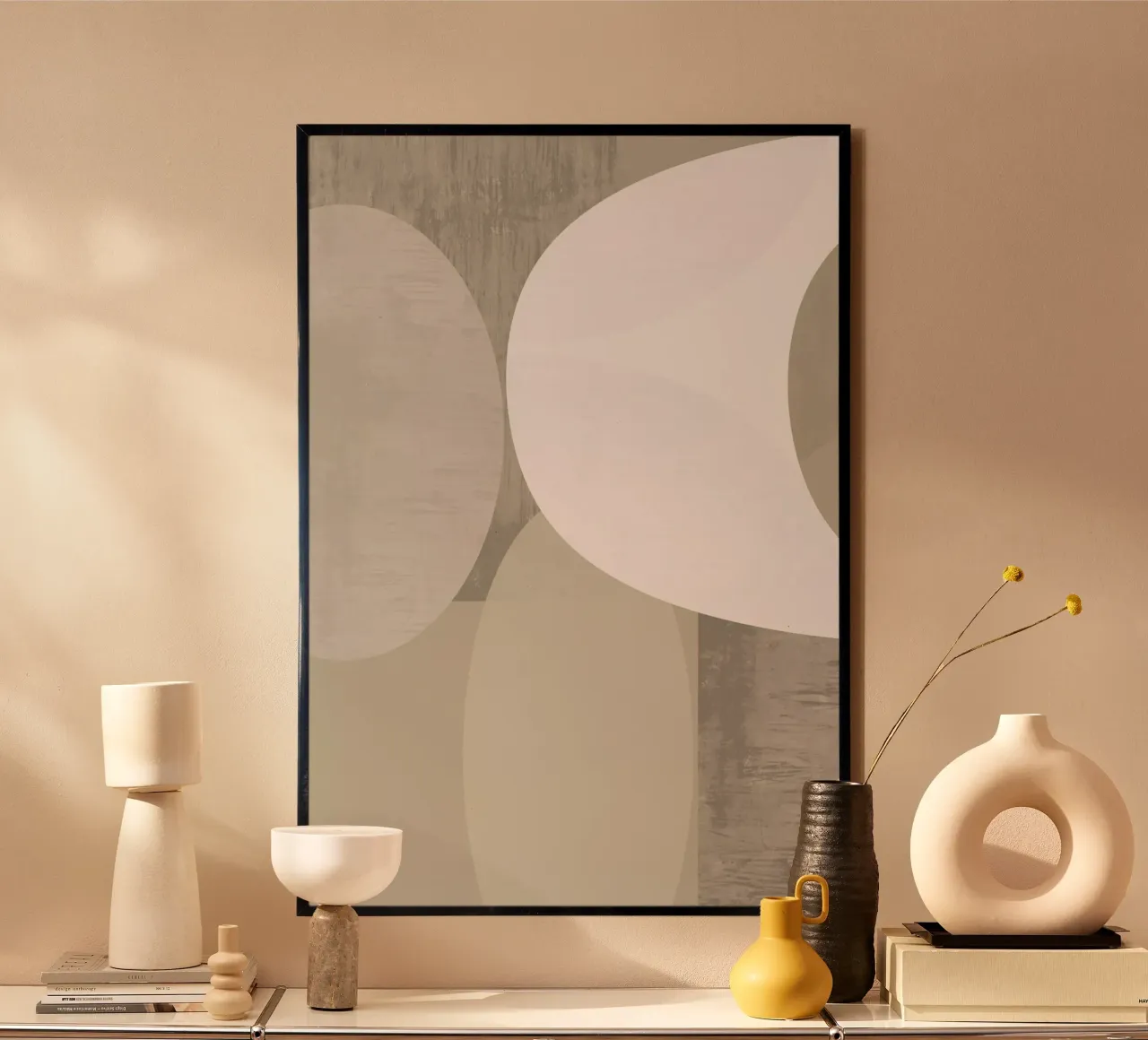 Bianco, beige neutro Forme I poster da Cartissi