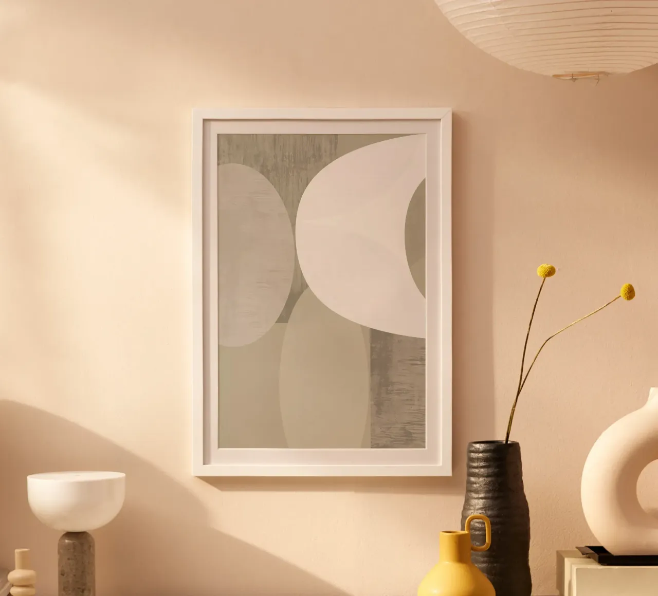 Bianco, beige neutro Forme I poster da Cartissi