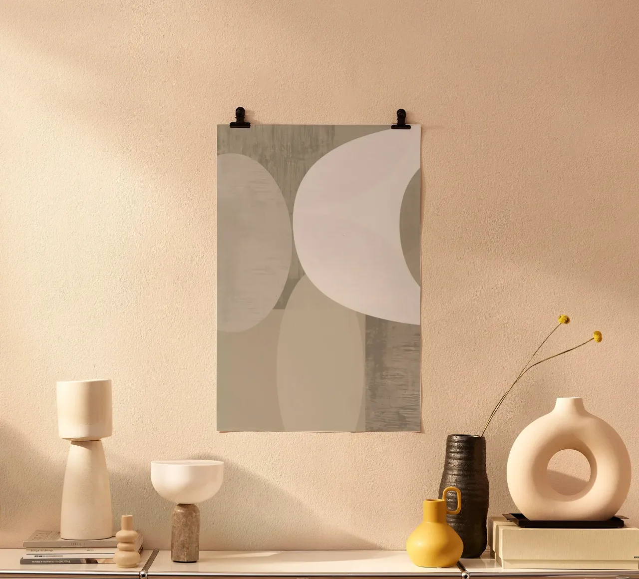 Bianco, beige neutro Forme I poster da Cartissi