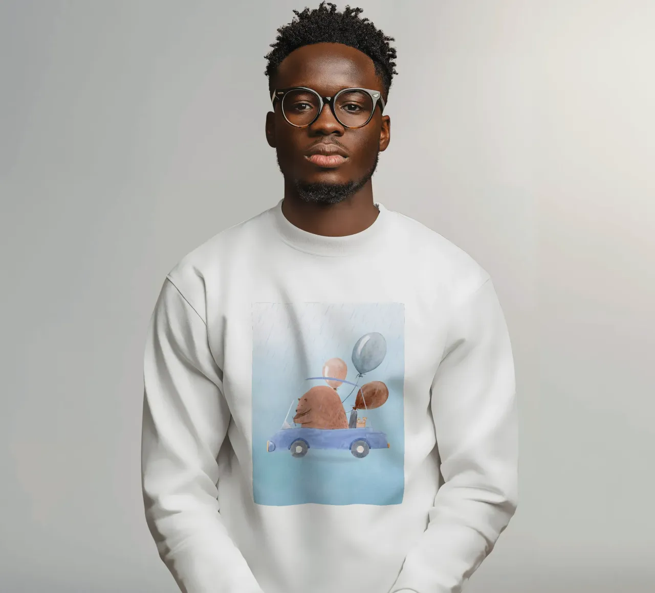 Beer op een regenachtige rit sweatshirt van Doodle Dreams Art