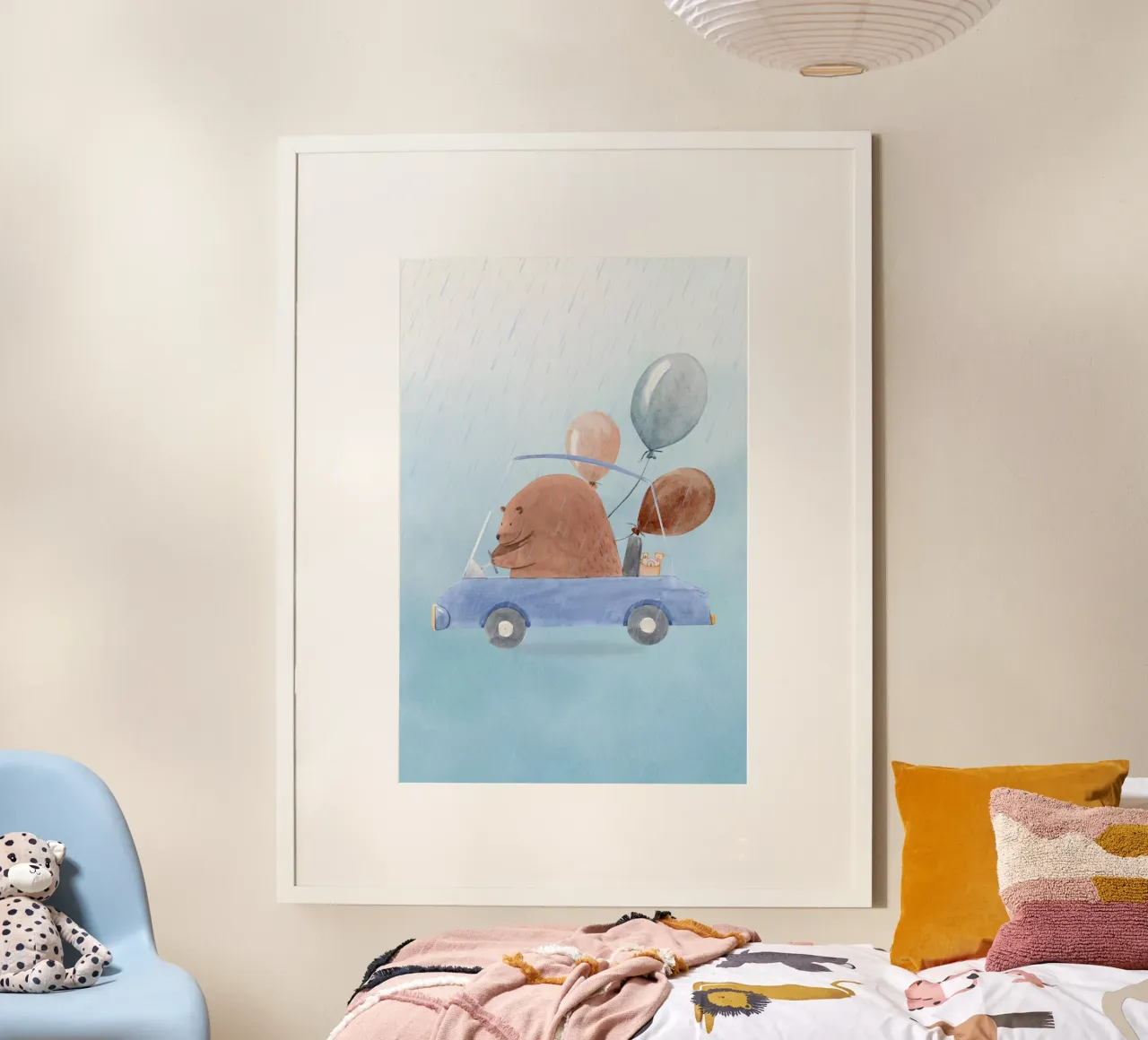 Orso in una cavalcata piovosa carta hahnemühle da Doodle Dreams Art