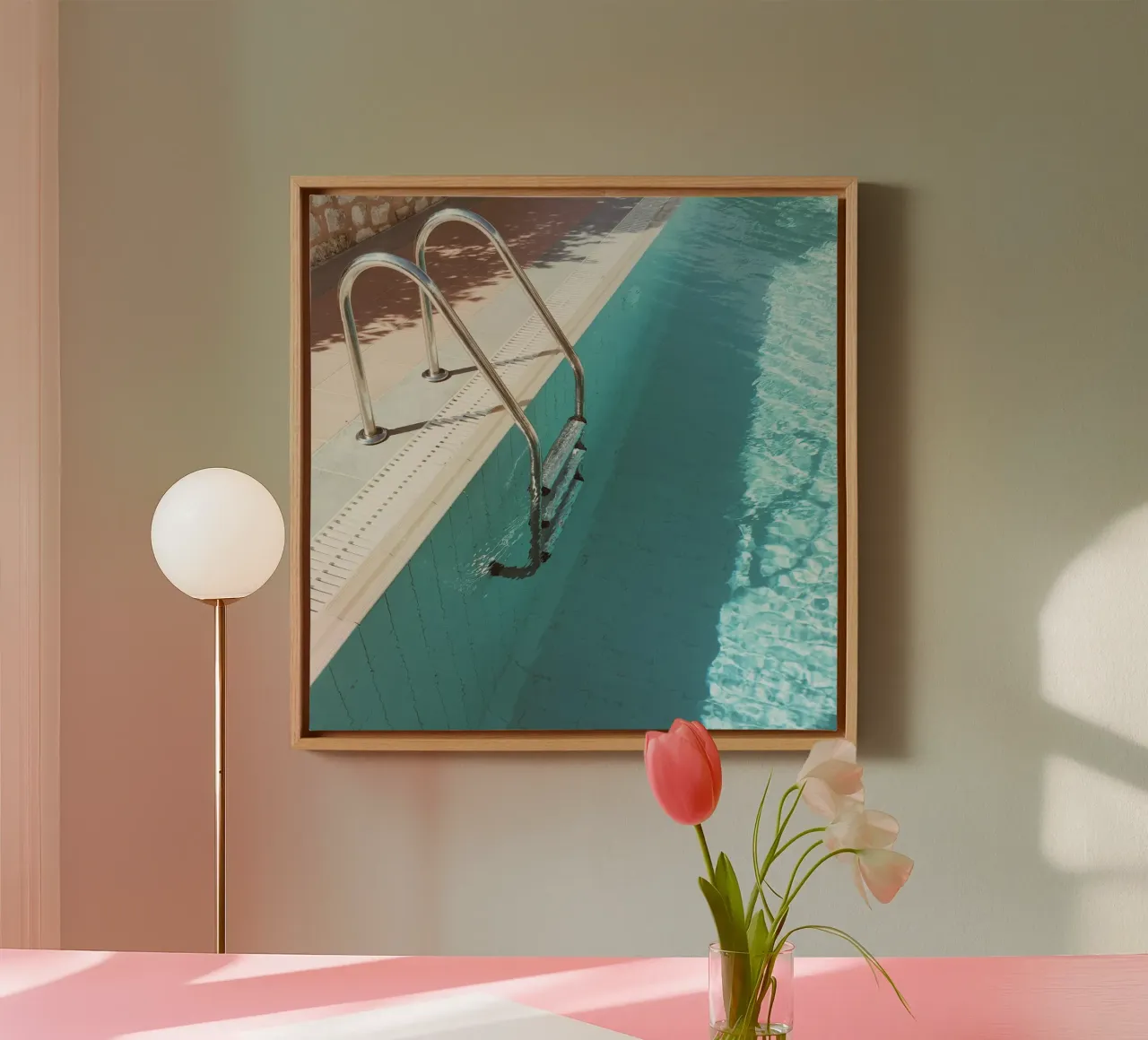 Swimming Pool IV canvas met Baklijst van Cassia Beck Photography