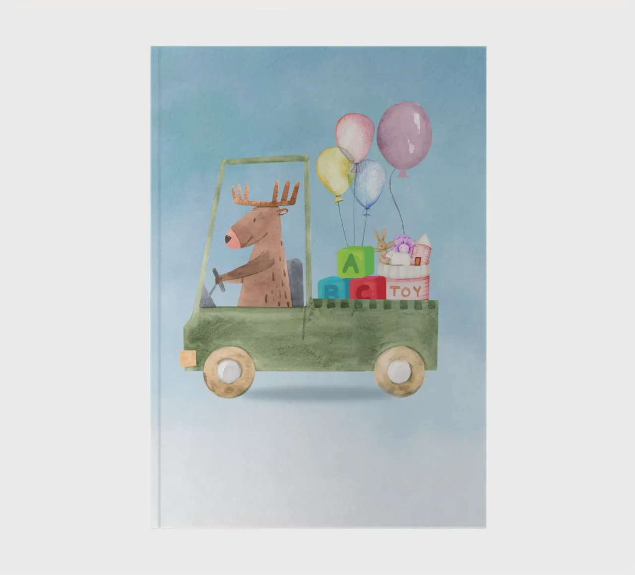 Rentiere auf einem Spielzeugabenteuer Notizbuch von Doodle Dreams Art