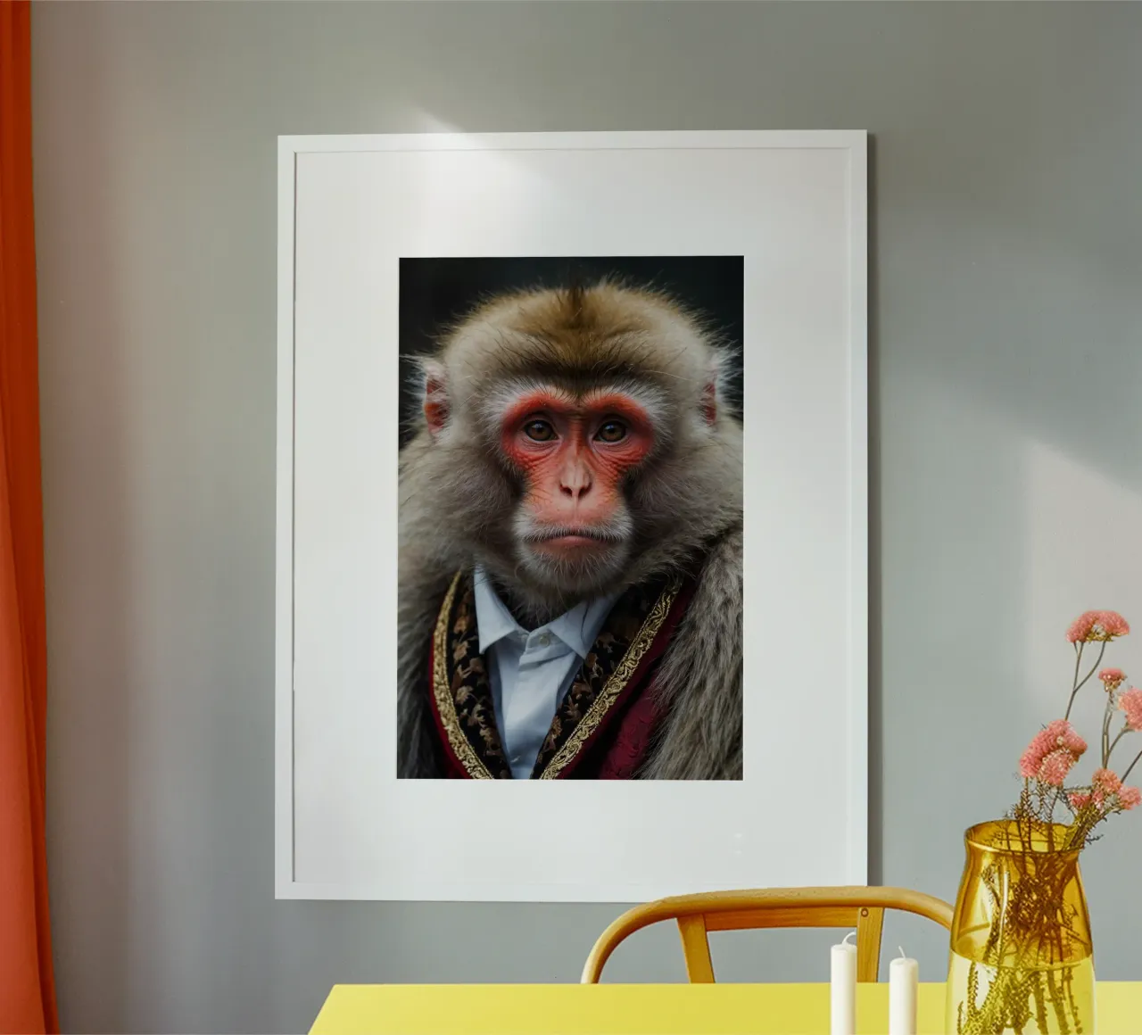 Saggio della foresta - Scimmia nobile poster con telaio in alluminio da Beasts of Nobility