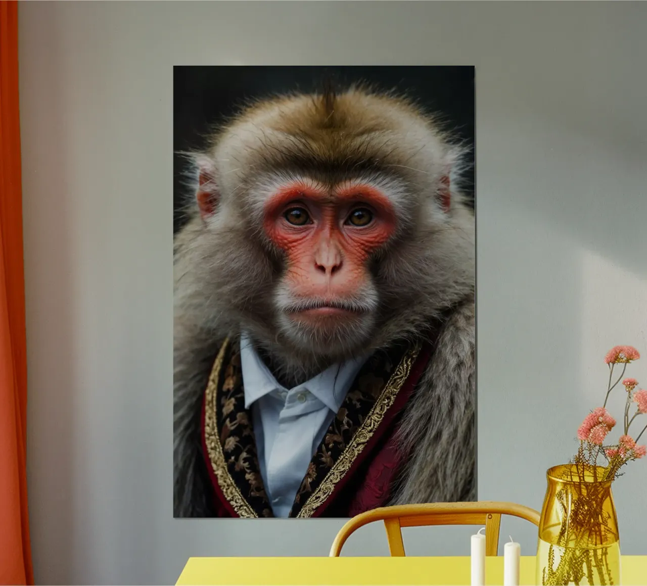 Saggio della foresta - Scimmia nobile poster con telaio in alluminio da Beasts of Nobility