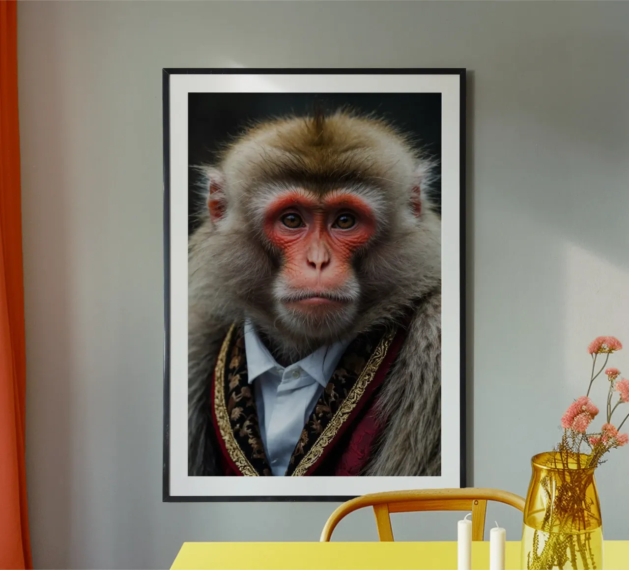 Saggio della foresta - Scimmia nobile poster con telaio in alluminio da Beasts of Nobility