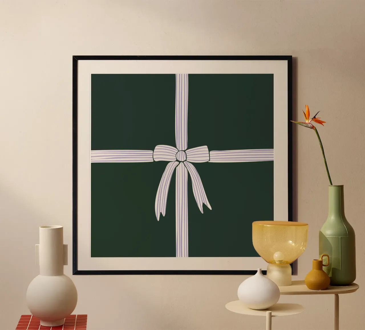 Schleife | dunkelgrün poster con telaio in alluminio da modeern