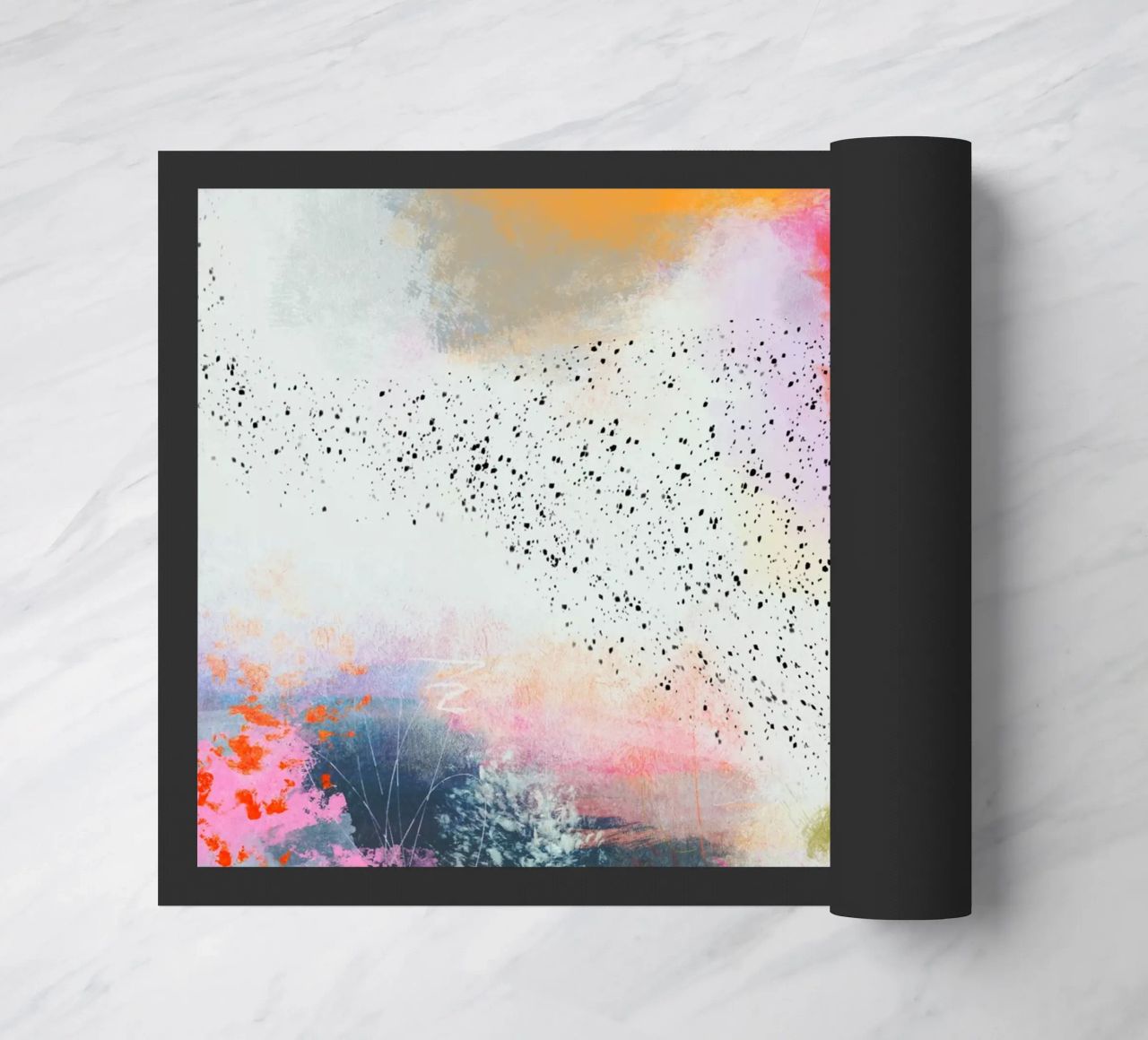 Dance of the starlings - Sort Sol doormat by Annikamilla