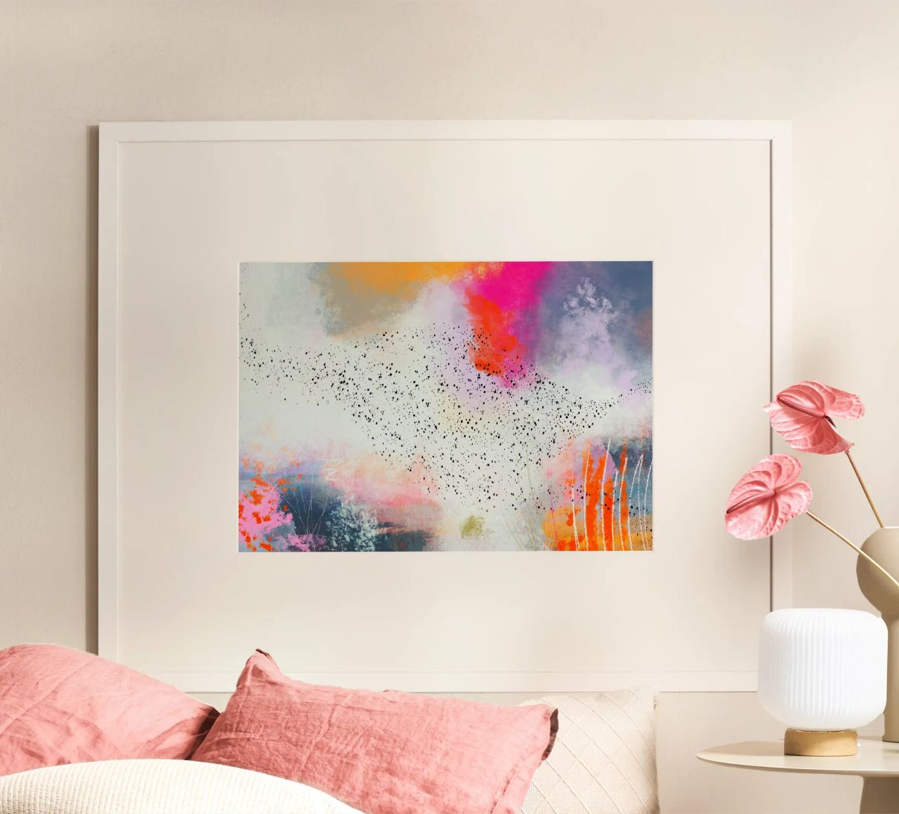Dance of the starlings - Sort Sol poster by Annikamilla