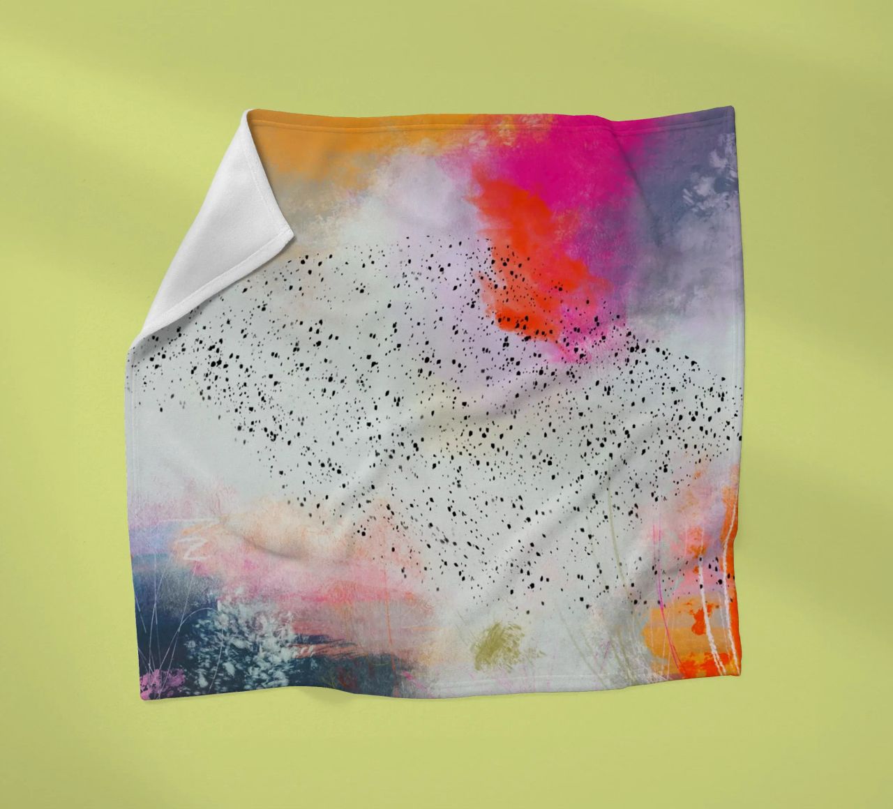 Dance of the starlings - Sort Sol fleece blanket by Annikamilla