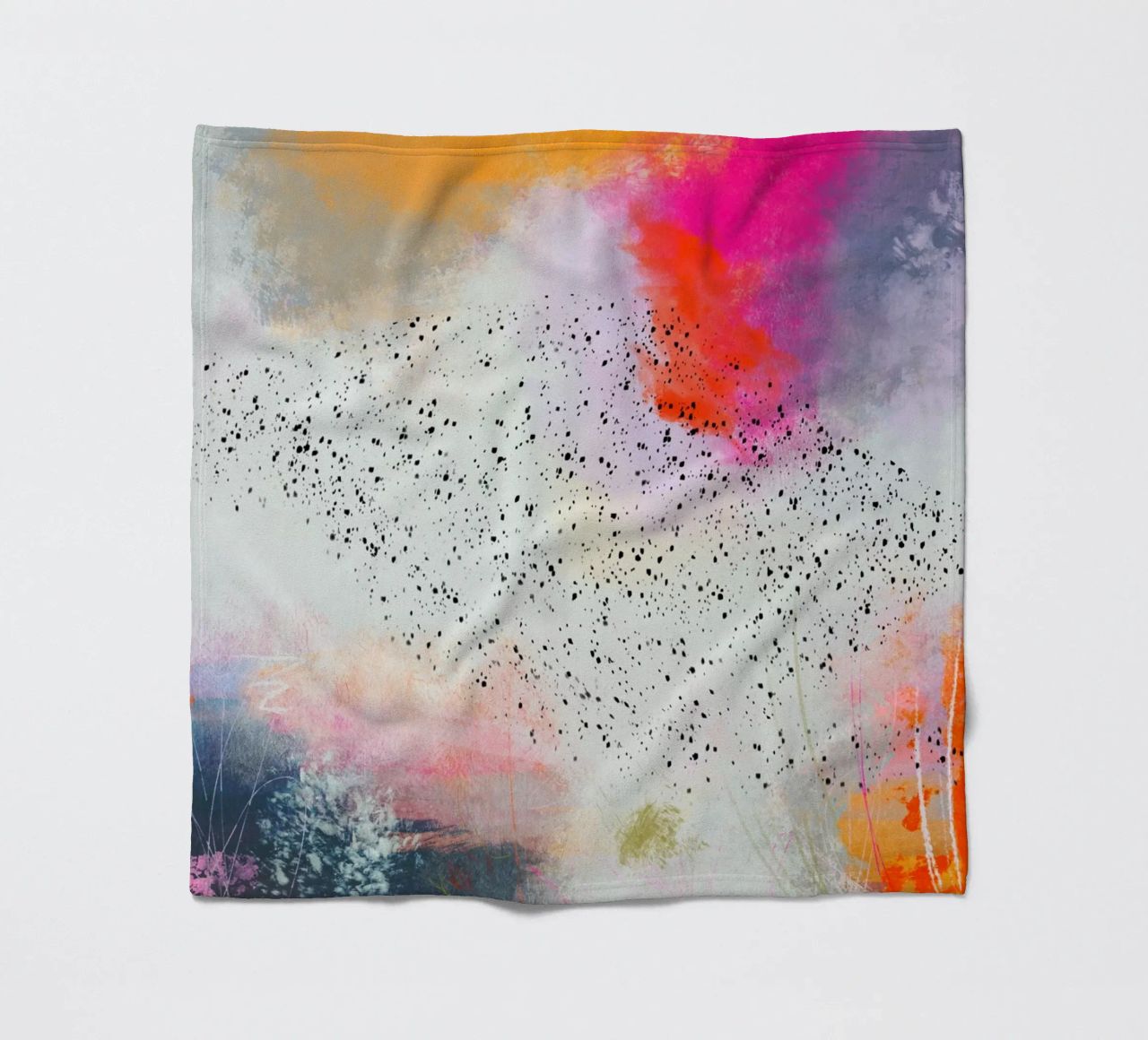 Dance of the starlings - Sort Sol fleece blanket by Annikamilla