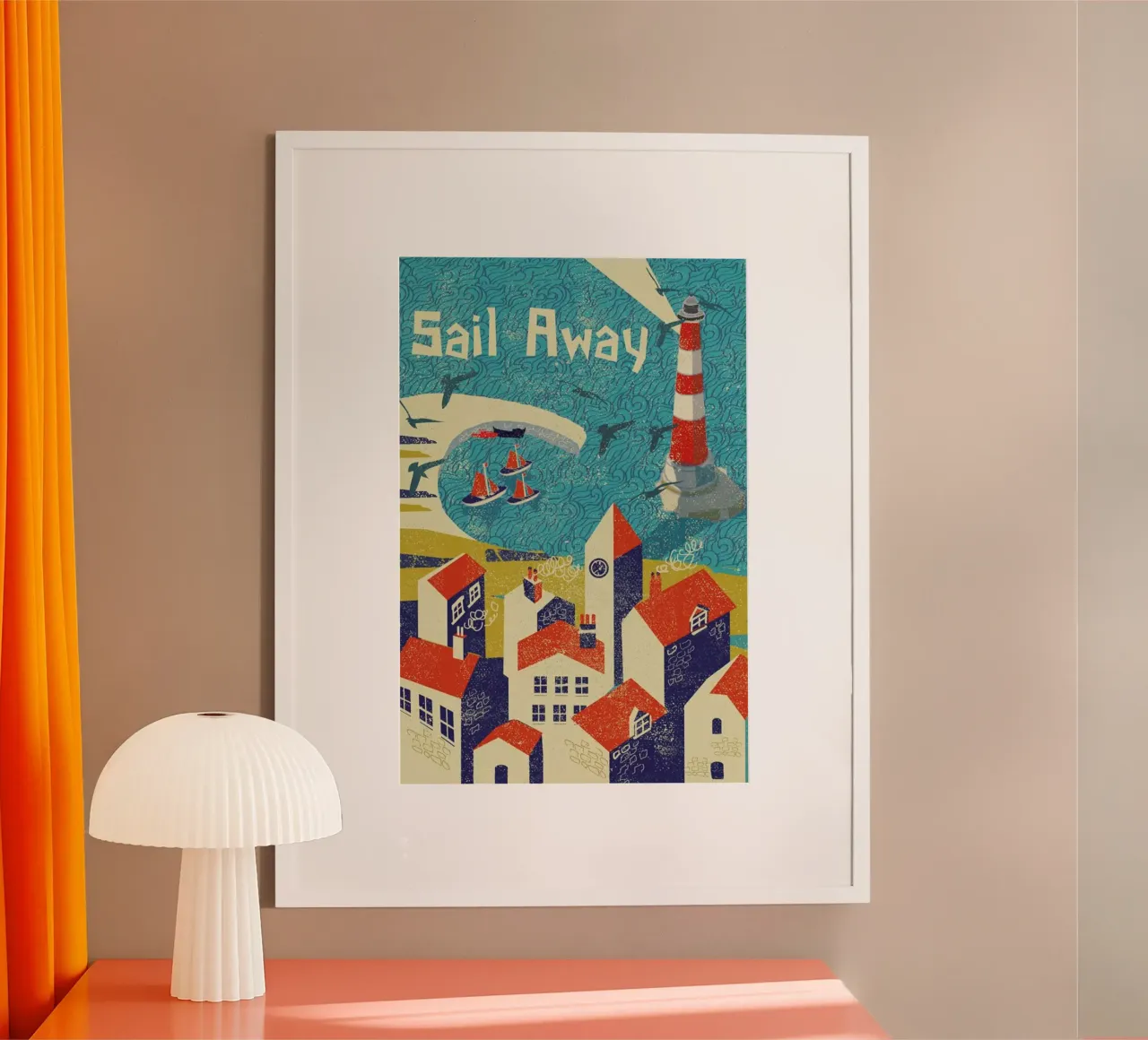 Sail Away poster con telaio in alluminio da Rocket68