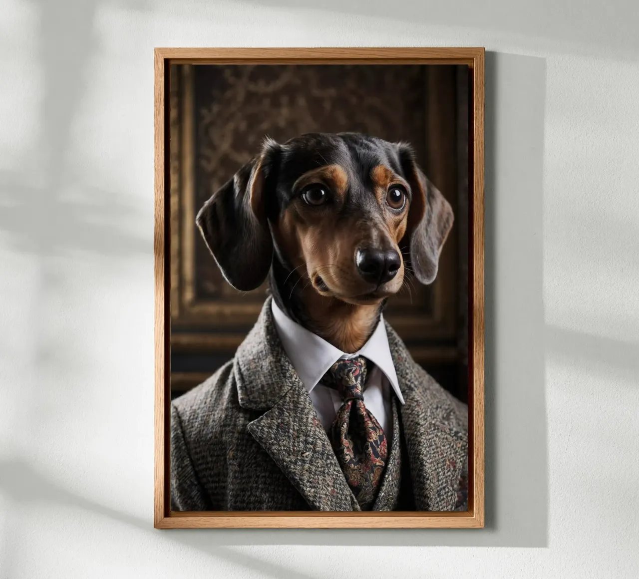 Il Nobile Gentiluomo - Bassotto Dapper tela con Cornice a cassetta da Beasts of Nobility