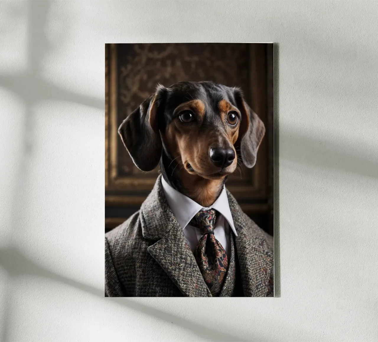 Il Nobile Gentiluomo - Bassotto Dapper tela con Cornice a cassetta da Beasts of Nobility