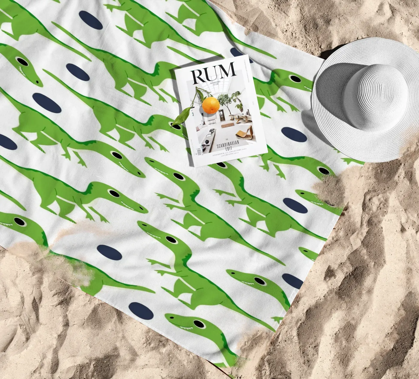 Dinosaurs telo mare da Happypatterns