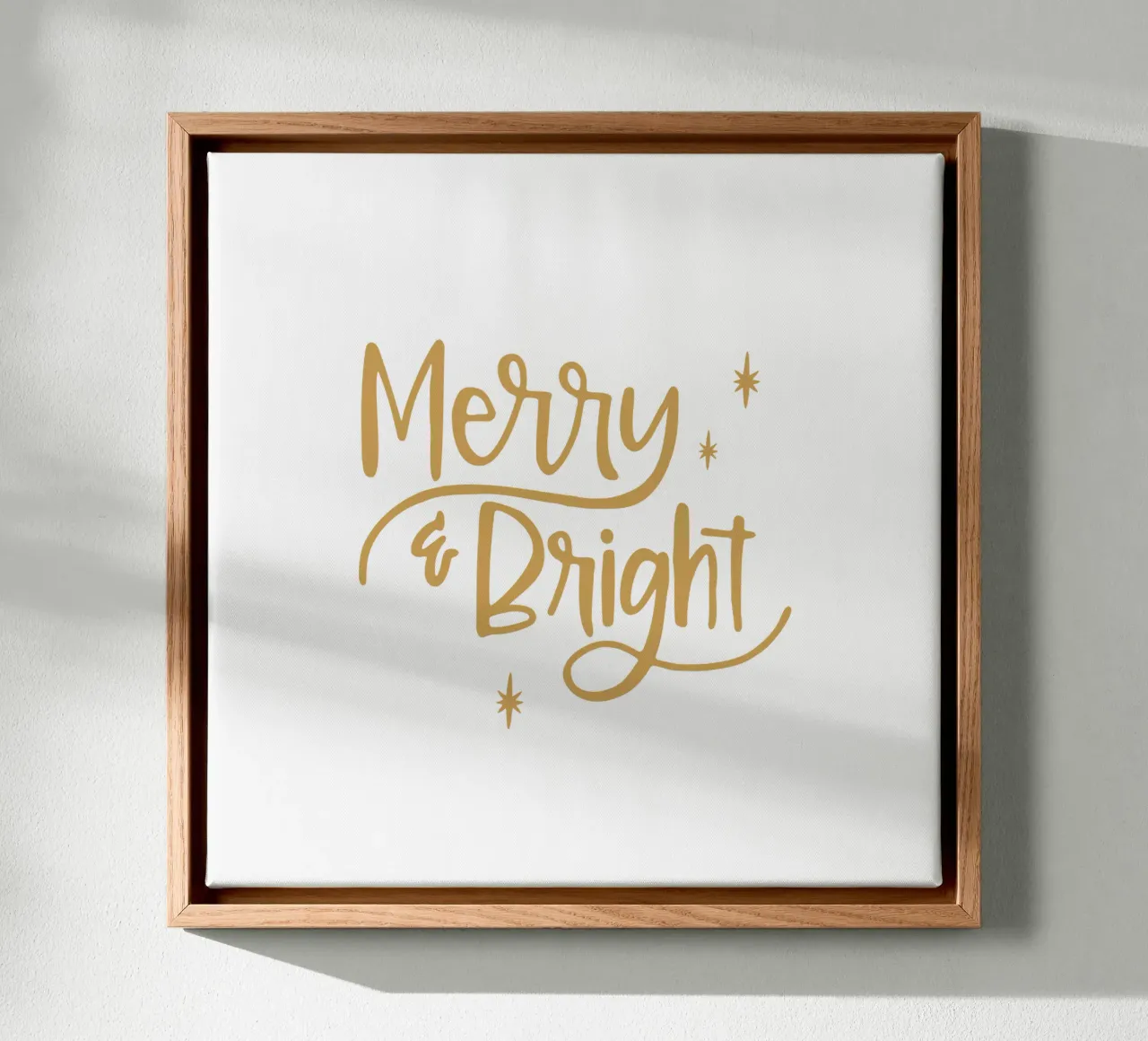 Merry & Bright Typo tela con Cornice a cassetta da modeern